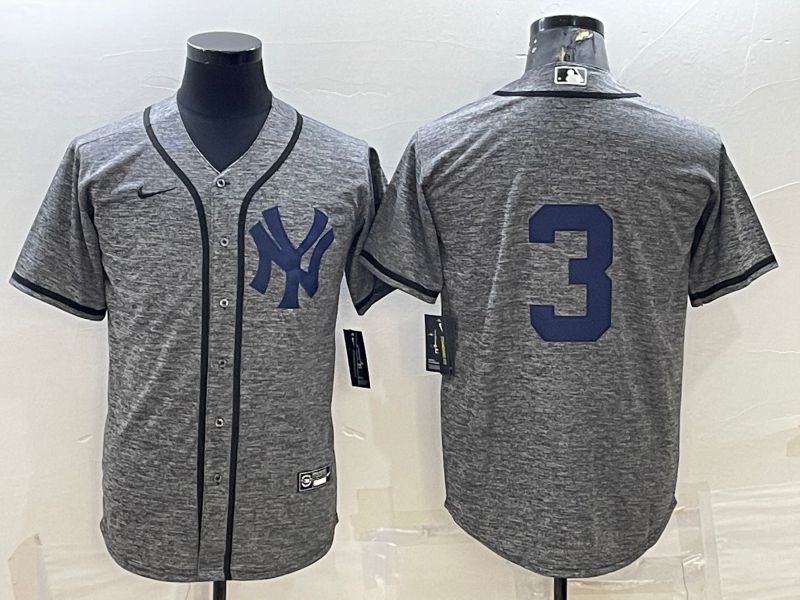 Men New York Yankees #3 No Name Grey hemp ash Nike 2022 MLB Jerseys->indianapolis colts->NFL Jersey